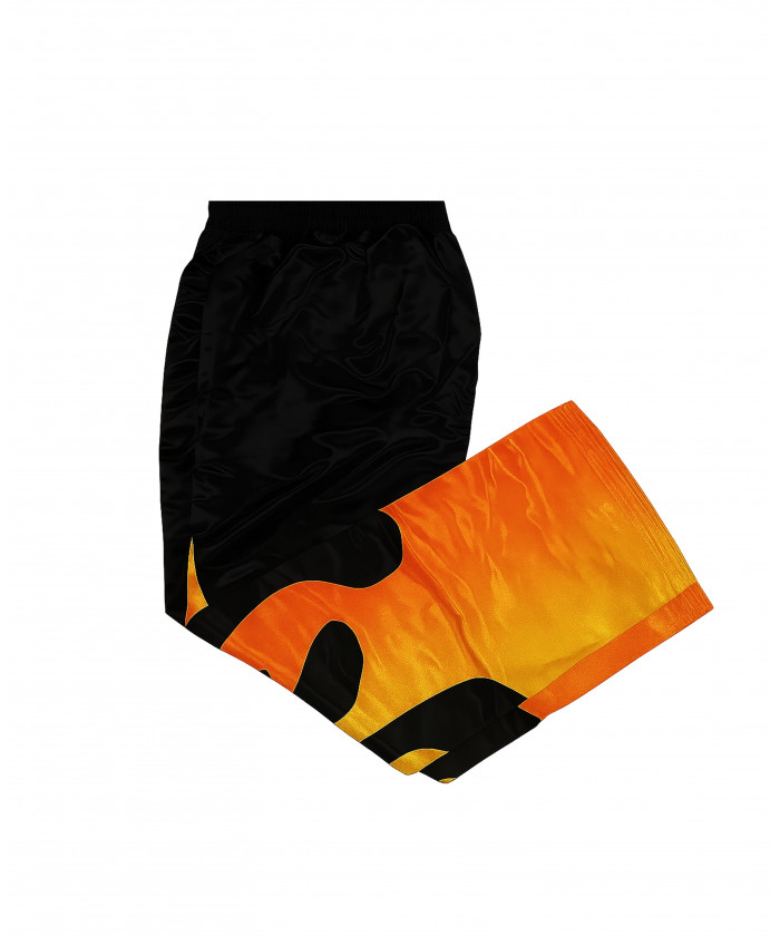 PANTALON FULL FLAMMES - NOIR ET ORANGE