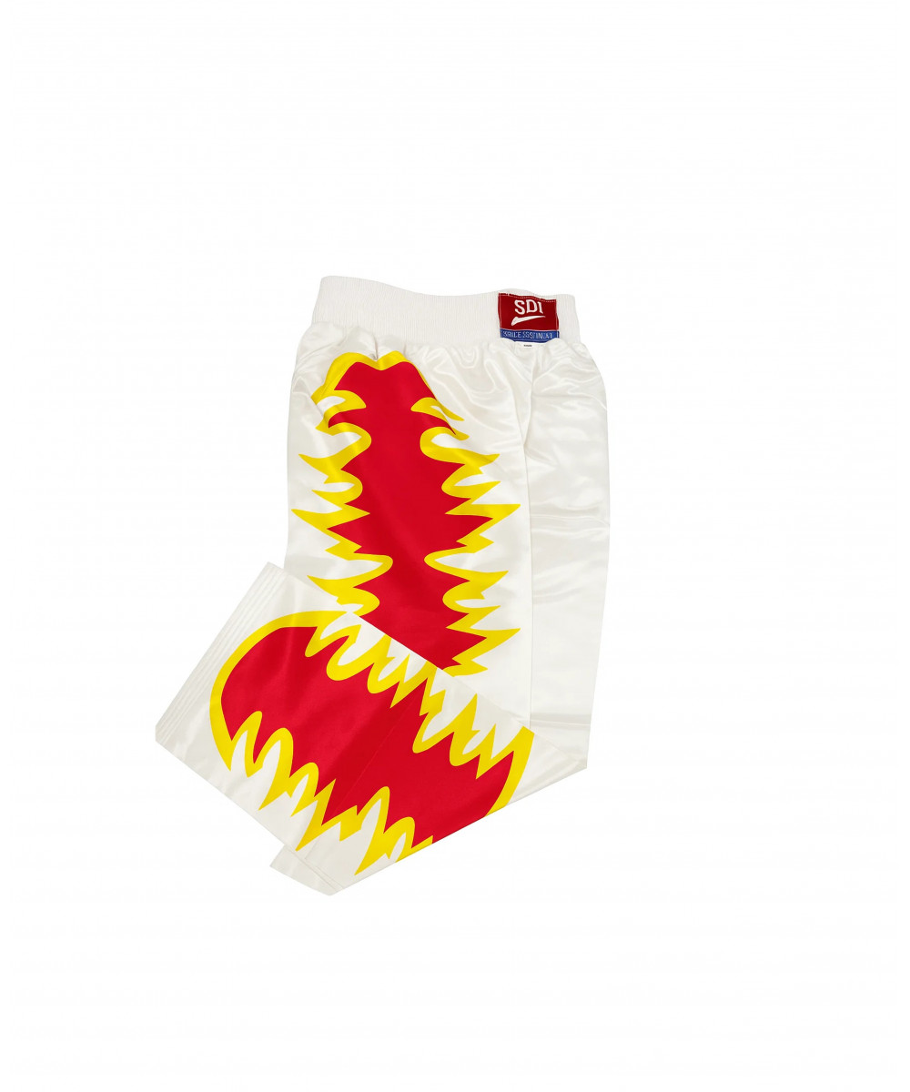 PANTALON FULL FLAMMES SDI- BLANC ET FUSHIA
