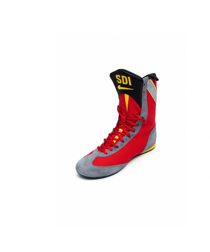CHAUSSURES BOXE SDI - GRIS- ROUGE - JAUNE