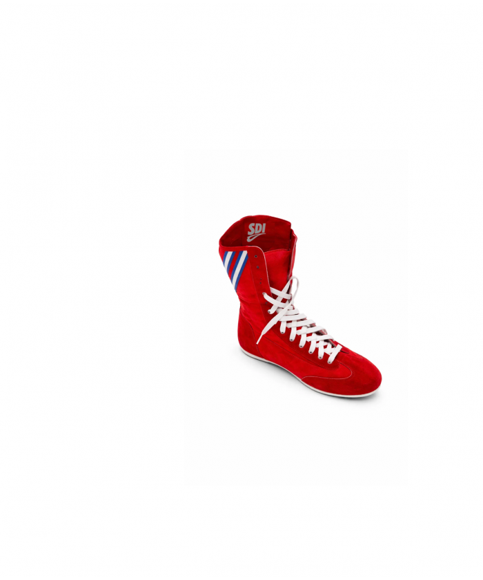 CHAUSSURES BOXE SDI - ROUGE AVEC LISERET BLEU - BLANC - ROUGE