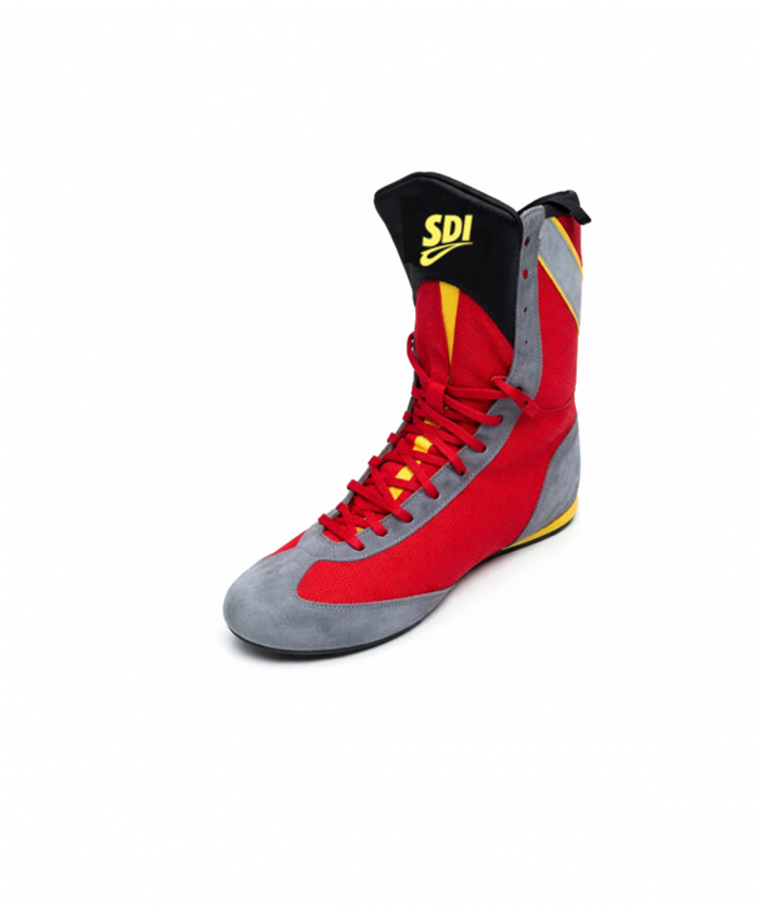 CHAUSSURES BOXE SDI - GRIS- ROUGE - JAUNE