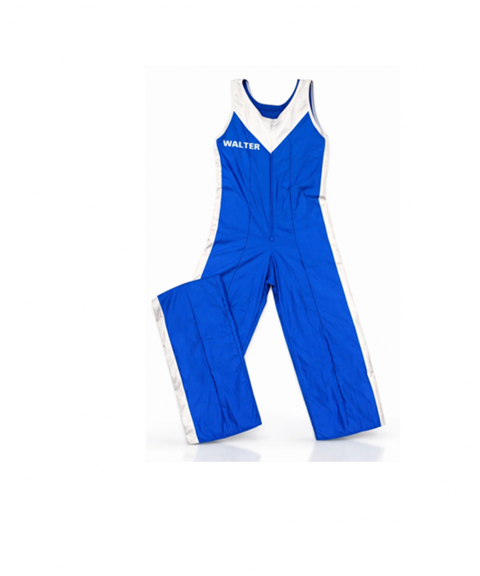 COMBINAISON DE BOXE FRANCAISE WALTER - COL V -  BLEUE ET BLANC