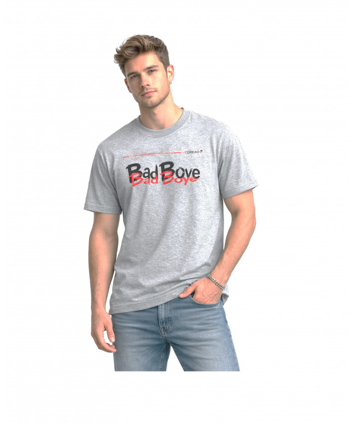 T-SHIRT BAD BOXE GRIS