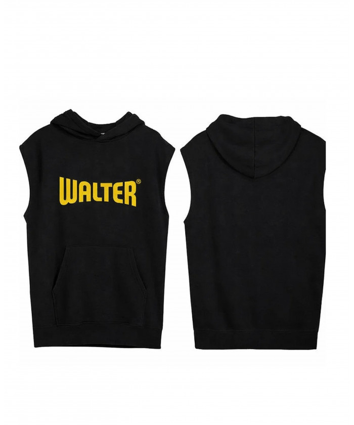 SWEAT NOIR SANS MANCHE WALTER AVEC CAPUCHE