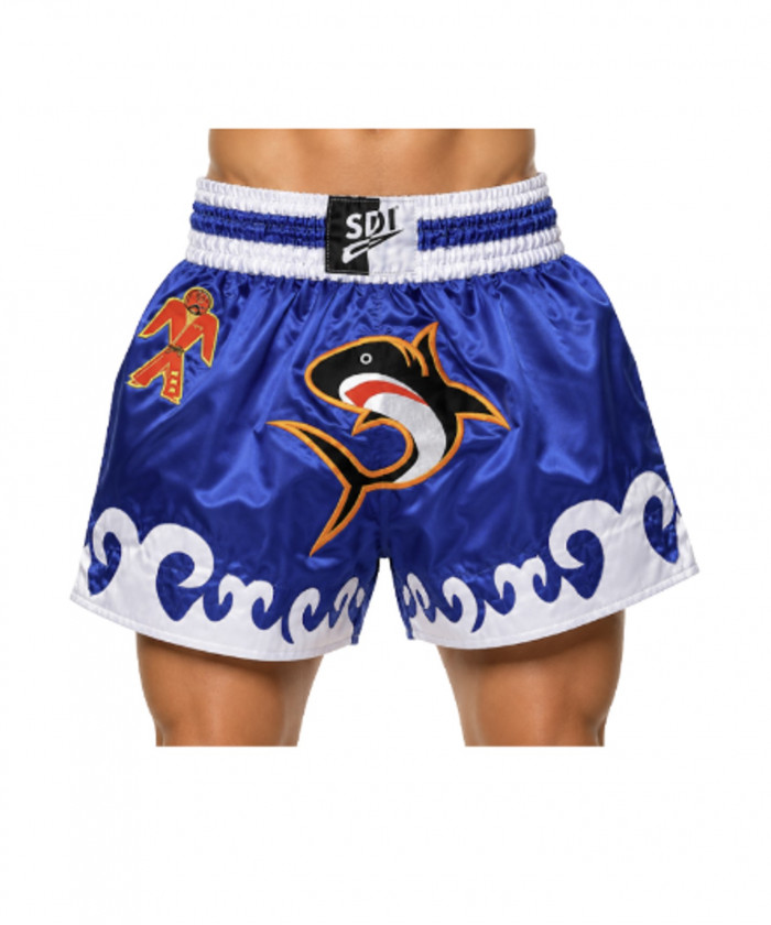 SHORT BOXE THAI SDI SHARK - BLEU BLANC