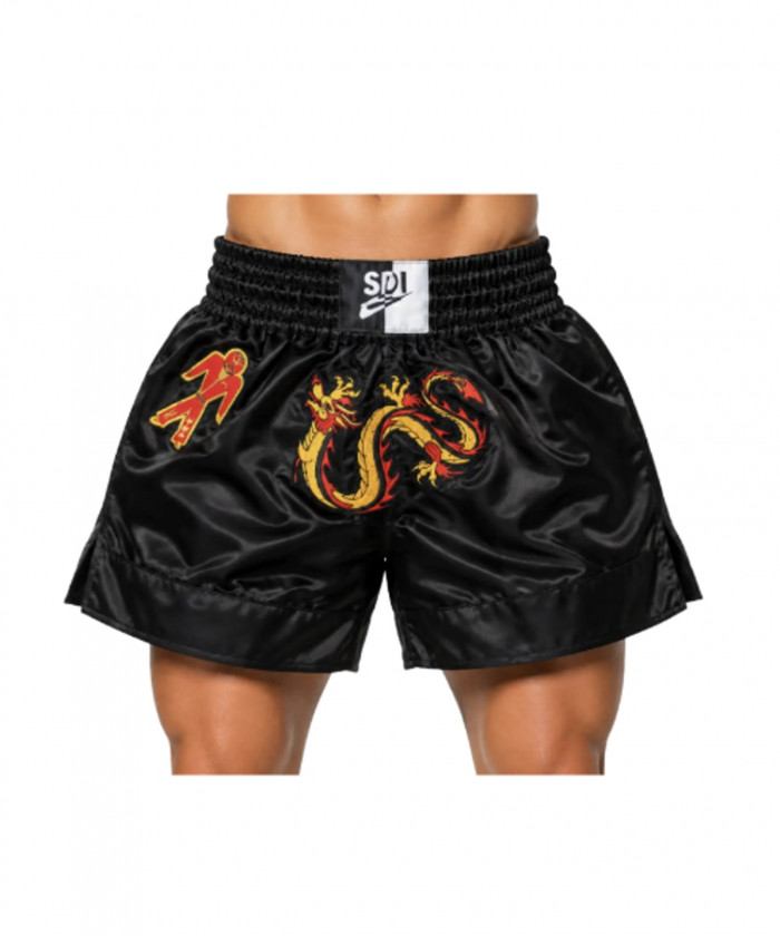 SHORT BOXE THAI SDI DRAKE - NOIR ROUGE ORANGE