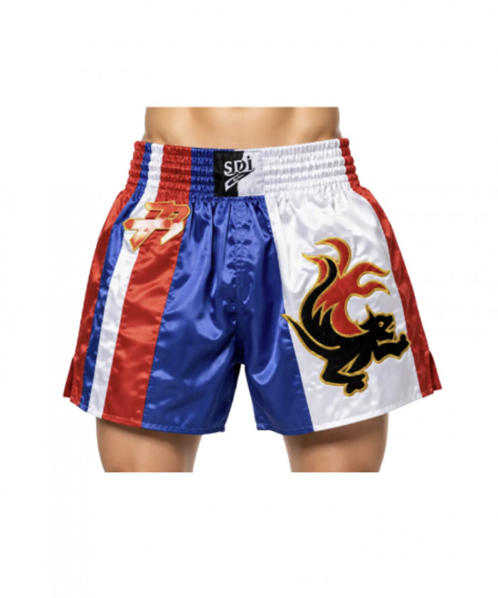 SHORT BOXE THAI SDI TIGER- BLEU BLANC ROUGE
