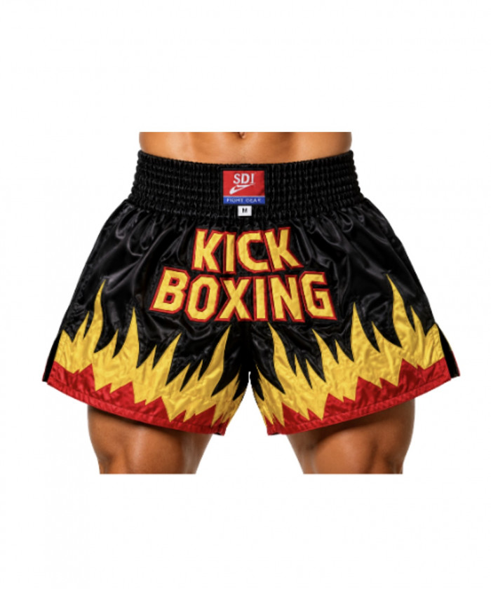 SHORT KICK FLAMMES - JAUNE-ROUGE ET NOIR