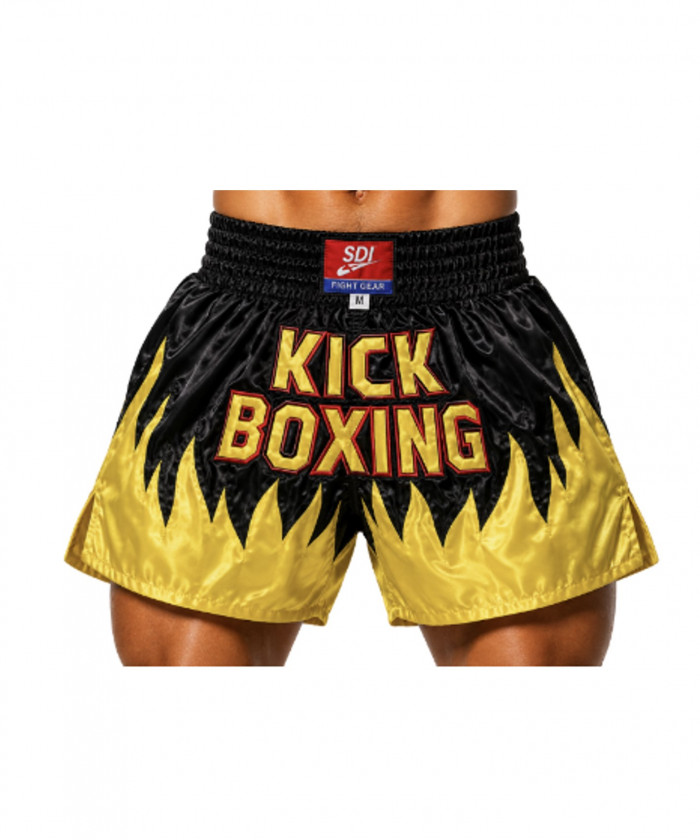 SHORT KICK FLAMMES - JAUNE ET NOIR