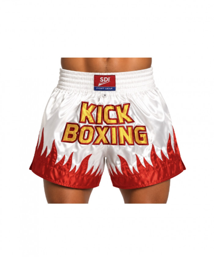 SHORT KICK FLAMMES - BLANC-ROUGE ET JAUNE