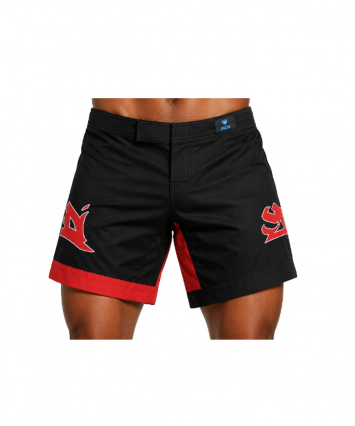 SHORT DE MMA BICOLORE NOIR ET ROUGE - XL