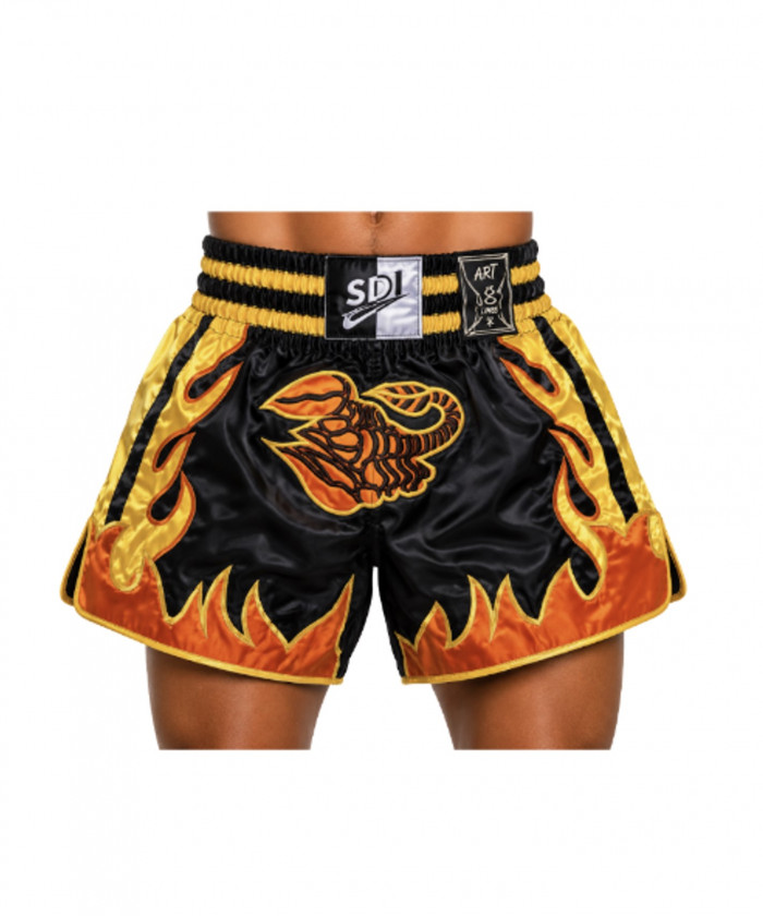 SHORT BOXE THAI SDI SCORPION - ORANGE  NOIR