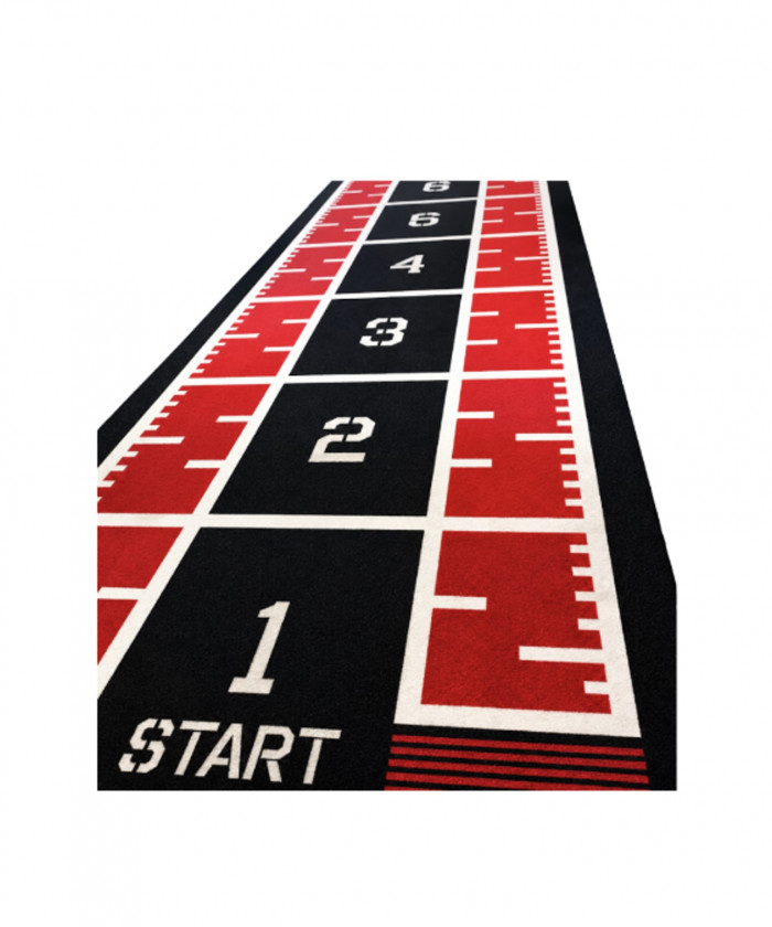 PISTE GAZON ARTIFICIEL NOIR/ROUGE POUR SLED - 13MM - INTERIEUR