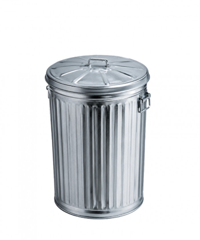 POUBELLE 54 L METALLIQUE A COUVERCLE