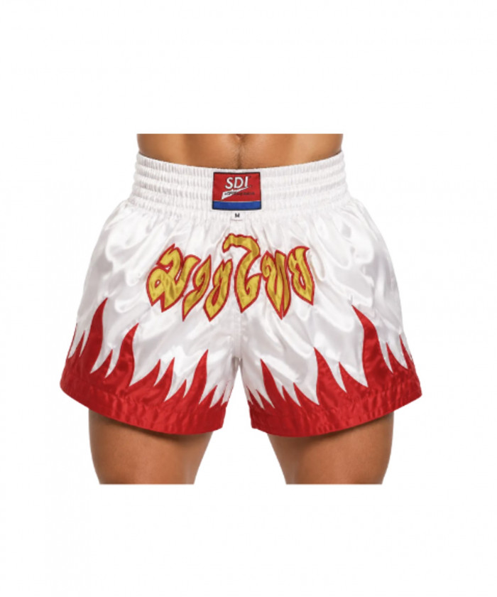 SHORT KICK FLAMMES NRJ- BLANC ET ROUGE -  TAILLE M